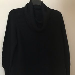 Black ribbed cowl neck sweater